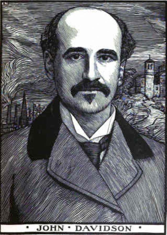 John Davidson, woodcut by Robert Bryden